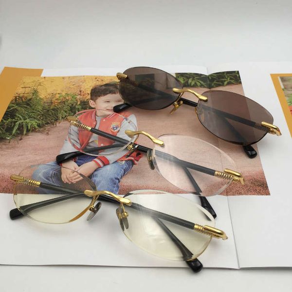colorless tortoise shell leg round frameless white crystal care clear flat mirror eye uv protection men and, Black
colorless tortoise shell leg round frameless white crystal care clear flat mirror eye uv protection men and, Black
