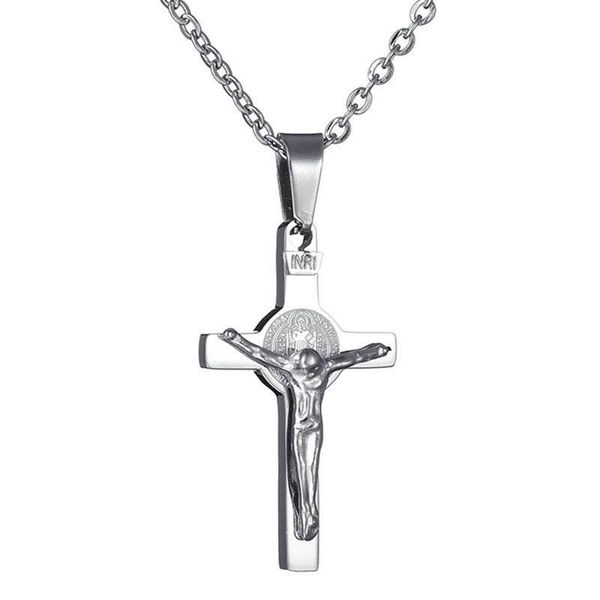 pendant necklaces silver color cross jesus necklace for men woman inri christian religious male jewelry stainless steel chain
pendant necklaces silver color cross jesus necklace for men woman inri christian religious male jewelry stainless steel chain