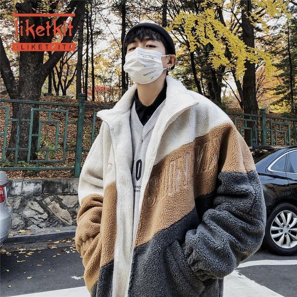 liketkit winter jackets and coats men 2019 color patchwork lambswool stand collar parkas mens oversize loose korean couples coat1, Black
liketkit winter jackets and coats men 2019 color patchwork lambswool stand collar parkas mens oversize loose korean couples coat1, Black
