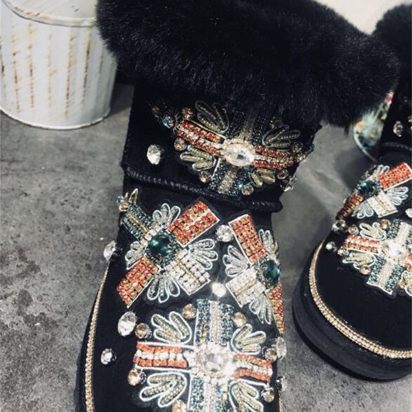 2020 original home-made strass cloth stickers rabbit skin tube thick snow boots dwaterproof water cotton shoes 4qsm, Black
2020 original home-made strass cloth stickers rabbit skin tube thick snow boots dwaterproof water cotton shoes 4qsm, Black