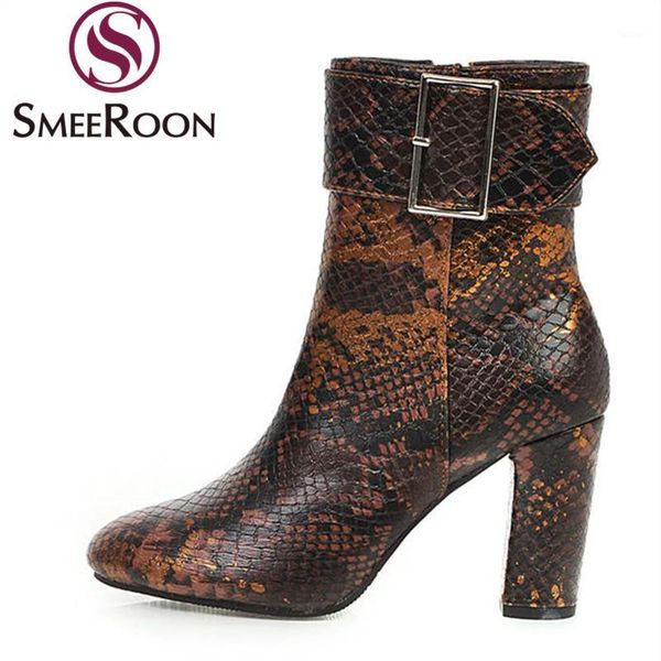 smeeroon big size 34-43 new women boots snake print autumn winter shoes buckle square high heels ladies ankle boots1, Black
smeeroon big size 34-43 new women boots snake print autumn winter shoes buckle square high heels ladies ankle boots1, Black