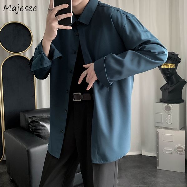 men long sleeve shirts baggy sagging spring new turn down collar vintage ins chic all-match solid couples casual outwear teens c1212, White;black
men long sleeve shirts baggy sagging spring new turn down collar vintage ins chic all-match solid couples casual outwear teens c1212, White;black
