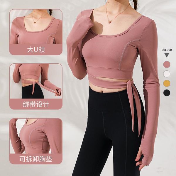 women's detachable chest mat sports side band yoga solid long sleeve training clothes u-neck fitness dance sports t-shirt, White;red
women's detachable chest mat sports side band yoga solid long sleeve training clothes u-neck fitness dance sports t-shirt, White;red
