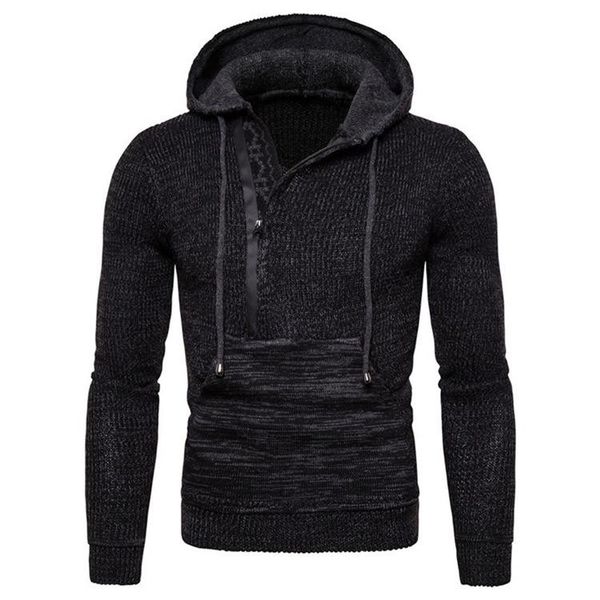 men's sweaters autumn winter sweater men hooded spliced solid color v-neck thick slim knitted european american style, White;black
men's sweaters autumn winter sweater men hooded spliced solid color v-neck thick slim knitted european american style, White;black