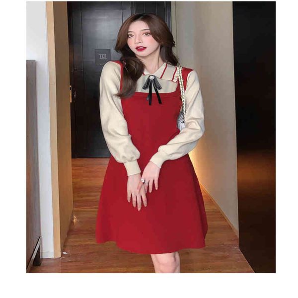 one-piece fake two-piece knitted dress female autumn korean fashion slim lantern sleeve chic sweater dress, Black;gray
one-piece fake two-piece knitted dress female autumn korean fashion slim lantern sleeve chic sweater dress, Black;gray