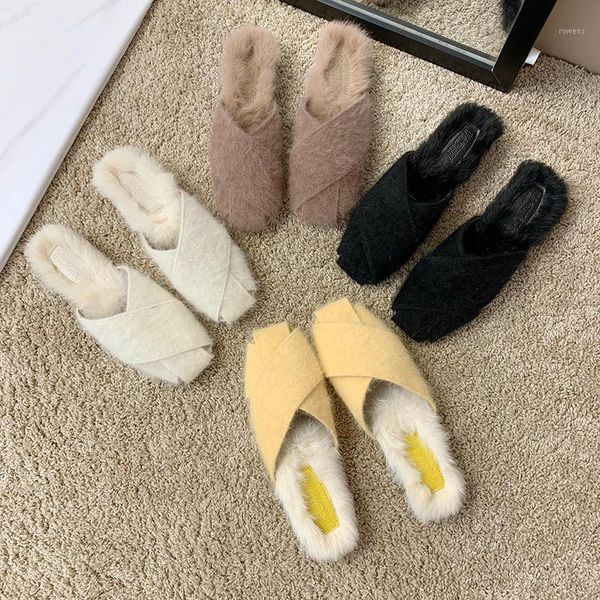 2019 pantuflas femme winter closed toe furry home slippers solid cross band flats ladies shoes korean warm fur flip flops mules1, Black
2019 pantuflas femme winter closed toe furry home slippers solid cross band flats ladies shoes korean warm fur flip flops mules1, Black