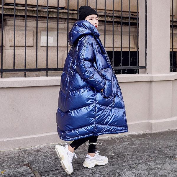 2021 fashion blue glossy shiny winter jackets women long hooded warm puffer parka oversized loose down padded coats female my83, Black
2021 fashion blue glossy shiny winter jackets women long hooded warm puffer parka oversized loose down padded coats female my83, Black