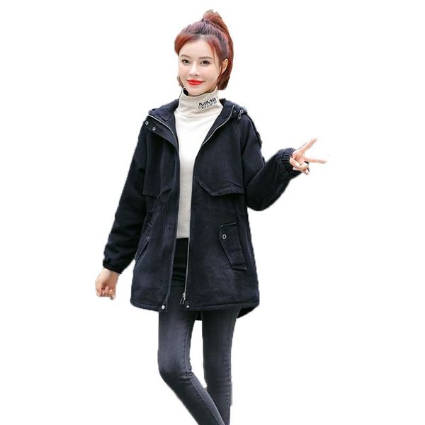 women's down & parkas fashion woman winter coats and jackets long sleeve hooded solid wool liner keep warm denim parka female casual 2, Black
women's down & parkas fashion woman winter coats and jackets long sleeve hooded solid wool liner keep warm denim parka female casual 2, Black