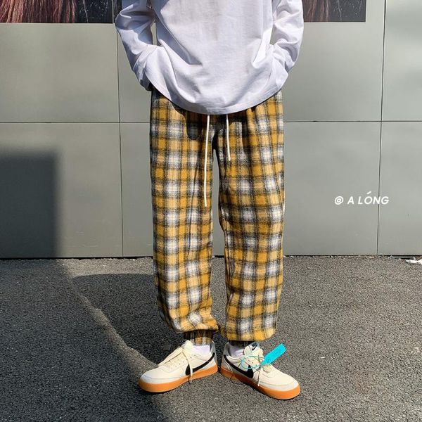 men's pants 2021 winter plaid printing casual hip hop style harem loose trousers homme joggers sweatpants plus size m-2xl, Black
men's pants 2021 winter plaid printing casual hip hop style harem loose trousers homme joggers sweatpants plus size m-2xl, Black