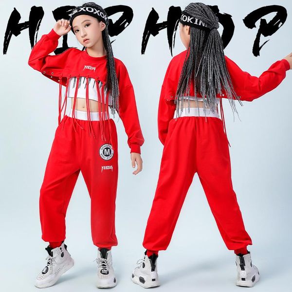 stage wear children jazz dance costume hip hop girls performance suit red pants long sleeve street clothing dnv14013, Black;red
stage wear children jazz dance costume hip hop girls performance suit red pants long sleeve street clothing dnv14013, Black;red