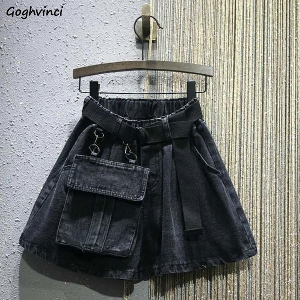 women shorts denim with belt a-line washed big pocket elastic waist loose plus size 5xl wide leg vintage fashion ulzzang casual, White;black
women shorts denim with belt a-line washed big pocket elastic waist loose plus size 5xl wide leg vintage fashion ulzzang casual, White;black