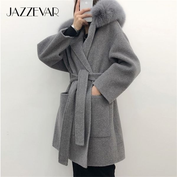 jazzevar winter jacket casual women real fox fur coat cashmere double faced wool outerwear ladies oversized hooded coats 201217, Black
jazzevar winter jacket casual women real fox fur coat cashmere double faced wool outerwear ladies oversized hooded coats 201217, Black