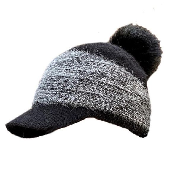 beanie/skull caps women winter thick warm fuzzy knit beanie cap with visor pompom baseball, Blue;gray
beanie/skull caps women winter thick warm fuzzy knit beanie cap with visor pompom baseball, Blue;gray
