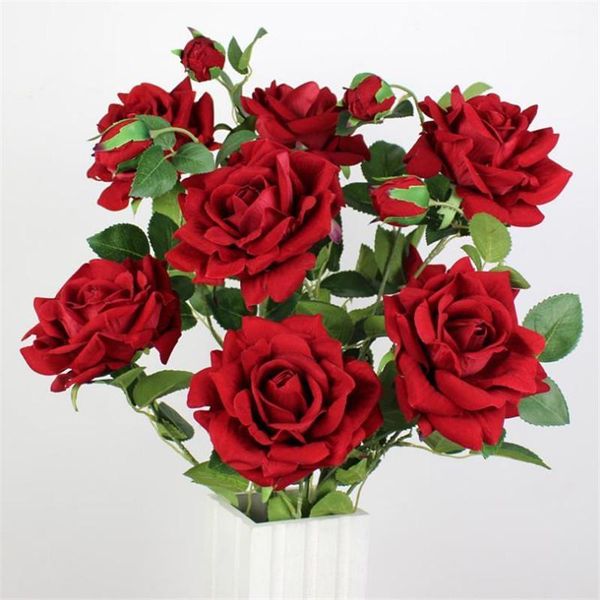 fake long stem velvet rose (3 heads/piece) 40.55" length simulation curling rose for wedding home decorative artificial flowers1
fake long stem velvet rose (3 heads/piece) 40.55" length simulation curling rose for wedding home decorative artificial flowers1