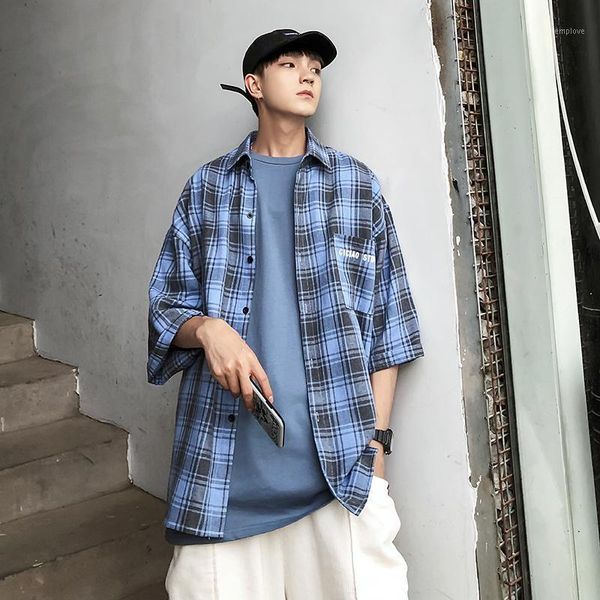 2021 summer men's lattice printing seven part sleeve shirt male bf style loose grey/blue/red hawaiian men shirt big size -5xl1, White;black
2021 summer men's lattice printing seven part sleeve shirt male bf style loose grey/blue/red hawaiian men shirt big size -5xl1, White;black