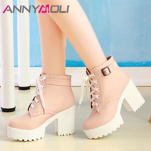 boots annymoli extreme high heel woman thick ankle lace up short buckle lady shoes autumn winter white pink 43, Black
boots annymoli extreme high heel woman thick ankle lace up short buckle lady shoes autumn winter white pink 43, Black