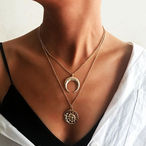 creative fashion new retro sun and moon fashion metal adjustable necklace bohemian multilayer necklace couple wild jewelry, Silver
creative fashion new retro sun and moon fashion metal adjustable necklace bohemian multilayer necklace couple wild jewelry, Silver