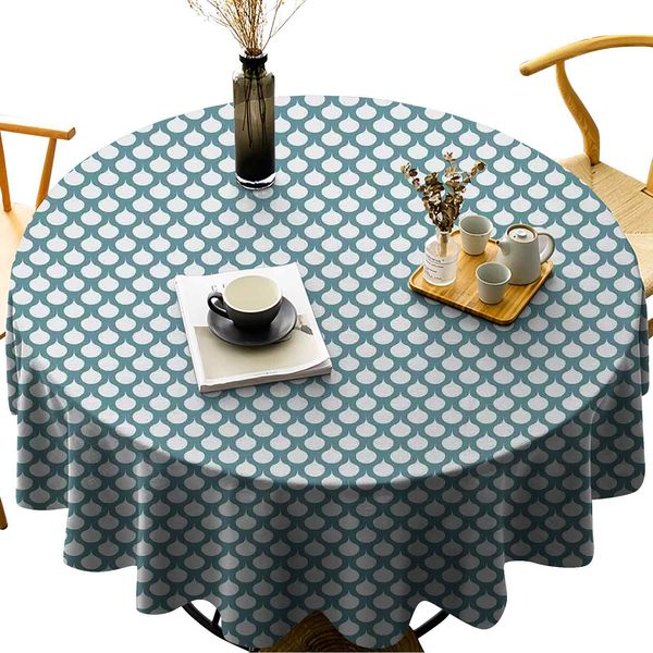 wipeable round table cover retro style abstract pattern with curves simplistic symmetic tile design
wipeable round table cover retro style abstract pattern with curves simplistic symmetic tile design