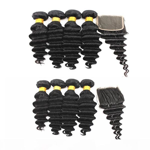 loose deep hair extensions with 4x4 hair closure part brazilian malaysian human hair wefts 100g bundle natural color 8-28inch, Black
loose deep hair extensions with 4x4 hair closure part brazilian malaysian human hair wefts 100g bundle natural color 8-28inch, Black