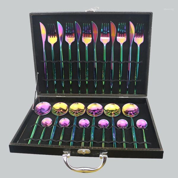 24pcs/set rainbow gift box cutlery set 304 stainless steelknife dinnerware set fork spoon tableware kitchen dinner flateware1
24pcs/set rainbow gift box cutlery set 304 stainless steelknife dinnerware set fork spoon tableware kitchen dinner flateware1