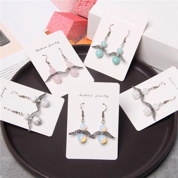fashion angle wing earrings for women 8mm aquamarines round beads dangle earings lucky dangler jewelry for female birthday gift, Silver
fashion angle wing earrings for women 8mm aquamarines round beads dangle earings lucky dangler jewelry for female birthday gift, Silver