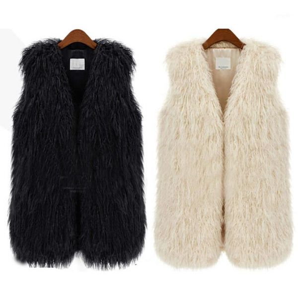 women faux fur vest winter warm coat outwear long hair jacket waistcoat fashion lady fur coat1, Black
women faux fur vest winter warm coat outwear long hair jacket waistcoat fashion lady fur coat1, Black