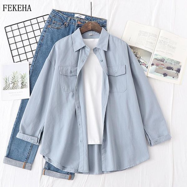 loose womens shirts autumn blouses casual long sleeve 100% cotton office blusas female clothes double pockets solid outwear, White
loose womens shirts autumn blouses casual long sleeve 100% cotton office blusas female clothes double pockets solid outwear, White