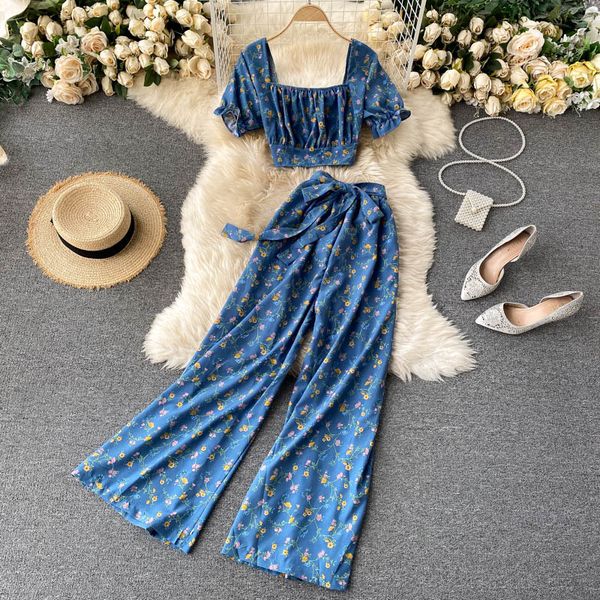 2021 new female autumn boho floral suits square collar puff short + pants high loose pieces together p6sp, Gray
2021 new female autumn boho floral suits square collar puff short + pants high loose pieces together p6sp, Gray