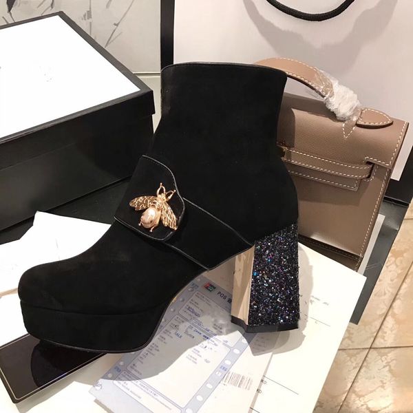 new designer brand high heels womens boot fall winter ankle t show party fashion boots female, Black
new designer brand high heels womens boot fall winter ankle t show party fashion boots female, Black