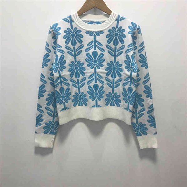 2022 factory wholesale new model early autumn round neck daisy blue loose pullover women's sweater, White;black
2022 factory wholesale new model early autumn round neck daisy blue loose pullover women's sweater, White;black