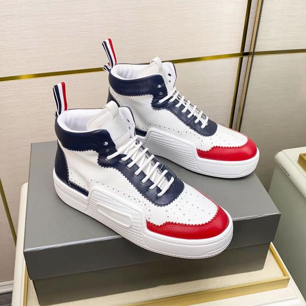 fashion designer men high cut casual shoes patchwork color leather breathable thick soled platform sneakers leisure white board flat soled s, Black
fashion designer men high cut casual shoes patchwork color leather breathable thick soled platform sneakers leisure white board flat soled s, Black