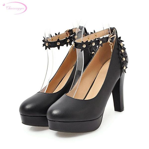 chainingyee nightclub style round toe pumps fashion rivets flower belt buckle platform black white pink high-heeled women shoes
chainingyee nightclub style round toe pumps fashion rivets flower belt buckle platform black white pink high-heeled women shoes