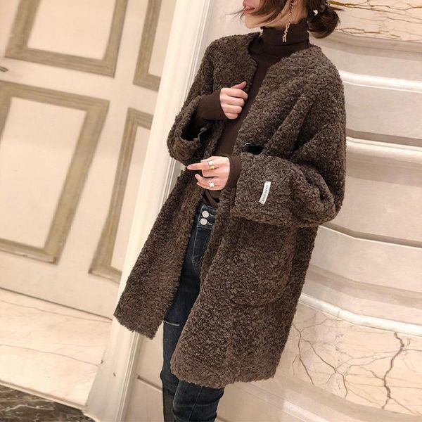 lambskin coat women's autumn and winter clothing 2021 new korean version loose and thin large medium length lamb cashmere coat, Black
lambskin coat women's autumn and winter clothing 2021 new korean version loose and thin large medium length lamb cashmere coat, Black