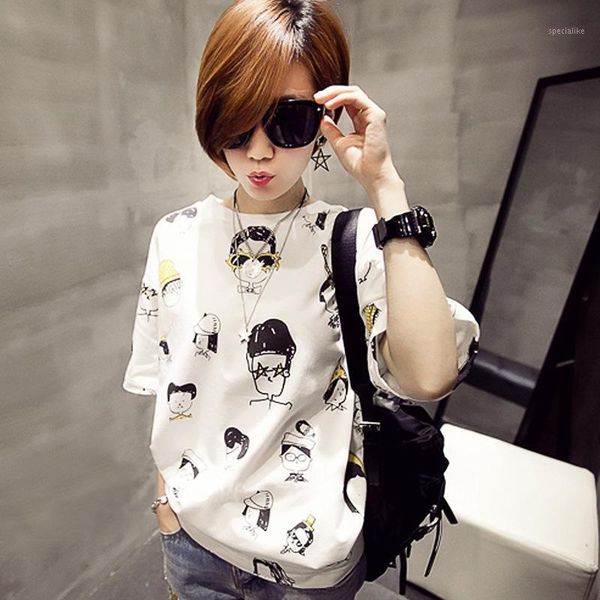women fashion tshirt cartoon printed casual tees dames tshirts shirts short sleeve basic1, White
women fashion tshirt cartoon printed casual tees dames tshirts shirts short sleeve basic1, White