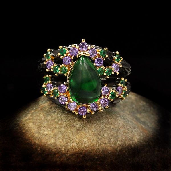 charlinliol original retro romantic ring female water drop emerald rings for women handmade italy jewelry 2020 new, Golden;silver
charlinliol original retro romantic ring female water drop emerald rings for women handmade italy jewelry 2020 new, Golden;silver