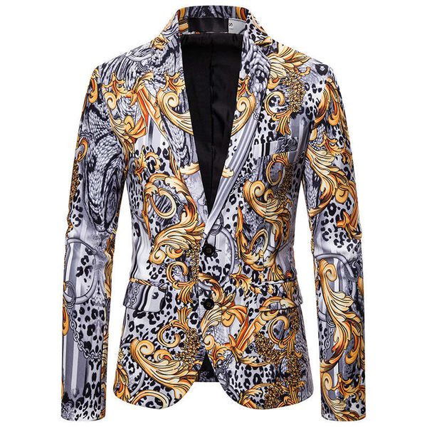 men's youth 3d printing trend slim suit jacket, White;black
men's youth 3d printing trend slim suit jacket, White;black