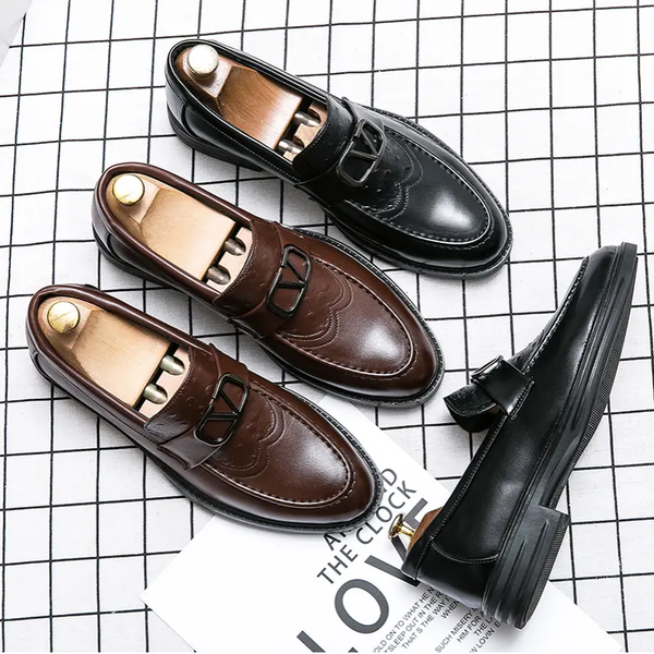 summer round head pu leather men's business casual leofaux shoes square heel cover foot british style breathable trend versatile lazy s, Black
summer round head pu leather men's business casual leofaux shoes square heel cover foot british style breathable trend versatile lazy s, Black
