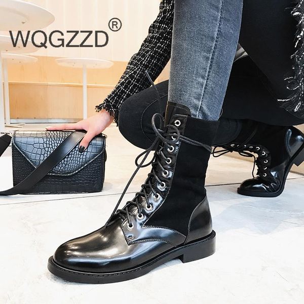 boots botas mujer winter shoes women's ankle genuine leather motorcycle riding zapatos, Black
boots botas mujer winter shoes women's ankle genuine leather motorcycle riding zapatos, Black