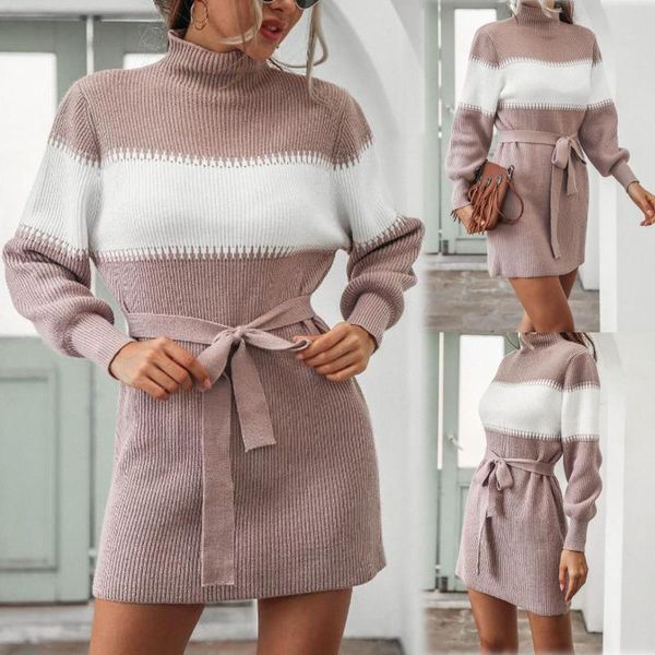 women's sweaters ladies sweater dress fashion half high neck lantern sleeve color block autumn winter loose casual knitted jumper, White;black
women's sweaters ladies sweater dress fashion half high neck lantern sleeve color block autumn winter loose casual knitted jumper, White;black