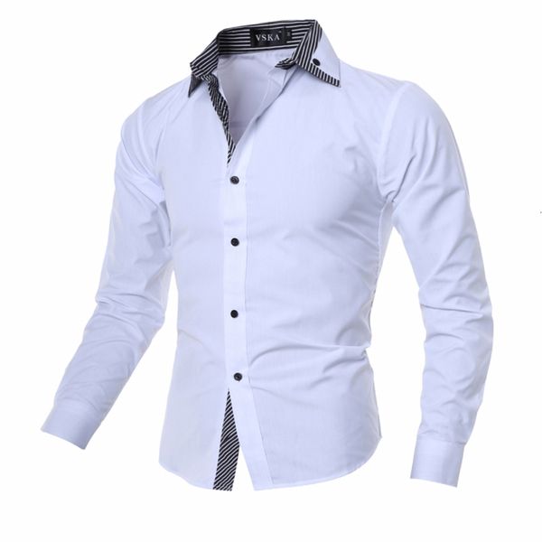new men's brand fashion male striped collar slim fit long sleeve mens casual shirts men shirt xxl yjl, White;black
new men's brand fashion male striped collar slim fit long sleeve mens casual shirts men shirt xxl yjl, White;black