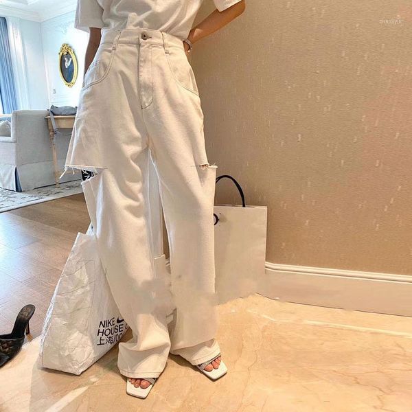 2020 autumn cut wide leg jeans women high waist straight loose denim pants fashion streetwear1, Blue
2020 autumn cut wide leg jeans women high waist straight loose denim pants fashion streetwear1, Blue