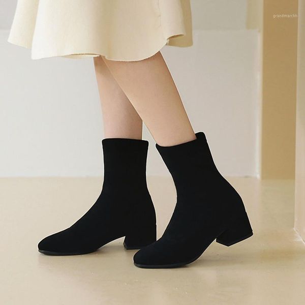 boots women's square toe elastic ankle thick heel high heels shoes woman winter female socks plus size 33-431, Black
boots women's square toe elastic ankle thick heel high heels shoes woman winter female socks plus size 33-431, Black