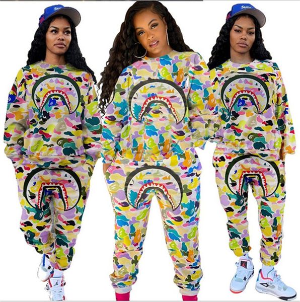 womens camouflage tracksuit designer two piece outfits cartoon shark face sweatsuit fashion sportswear loose casual clothing set e112303, White
womens camouflage tracksuit designer two piece outfits cartoon shark face sweatsuit fashion sportswear loose casual clothing set e112303, White