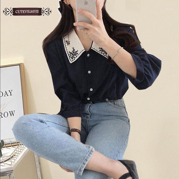 women's blouses & shirts women summer cute sweet cutevilmyii vintage retro embroidery flower black white button shirt korean japanese
women's blouses & shirts women summer cute sweet cutevilmyii vintage retro embroidery flower black white button shirt korean japanese