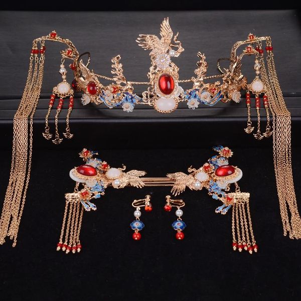 hair clips & barrettes -style chinese-style retro tasseled phoenix crown headdress bridal dragon and accessories, Golden;silver
hair clips & barrettes -style chinese-style retro tasseled phoenix crown headdress bridal dragon and accessories, Golden;silver