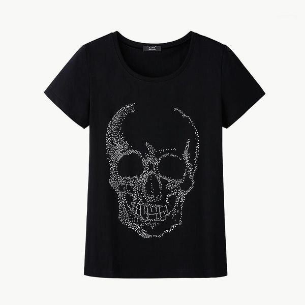 brand fashion women t shirt 2017 skull diamond women black shirt short sleeve crystal t plus size tees1, White
brand fashion women t shirt 2017 skull diamond women black shirt short sleeve crystal t plus size tees1, White