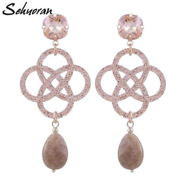 sehuoran flower resin shell drop earrings for woman water drip natural stone crystal earrings pendients oorbellen gifts, Silver
sehuoran flower resin shell drop earrings for woman water drip natural stone crystal earrings pendients oorbellen gifts, Silver