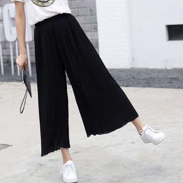women chiffon loose pants high waist ruffled hem thin pleated trumpet casual trousers nyz shop1, Black;white
women chiffon loose pants high waist ruffled hem thin pleated trumpet casual trousers nyz shop1, Black;white