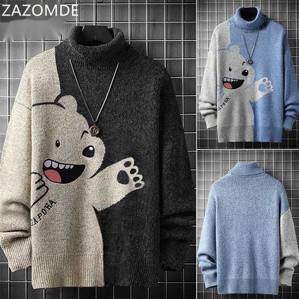 zazomde oversized high collar bear sweater men casual autumn winter warm sweater pullover male loose knitted personality sweater 220108, White;black
zazomde oversized high collar bear sweater men casual autumn winter warm sweater pullover male loose knitted personality sweater 220108, White;black