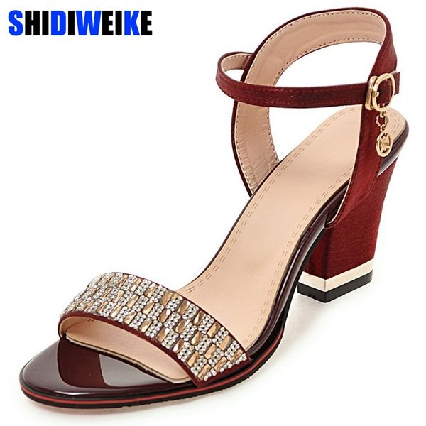women shoes high heel bling crystal ladies sandals chunky heel female's summer footwear solid colors zapatos mujer g227 y200405, Black
women shoes high heel bling crystal ladies sandals chunky heel female's summer footwear solid colors zapatos mujer g227 y200405, Black